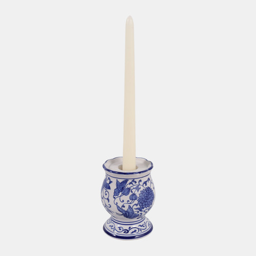 Sagebrook Home 4x3" Chinoiserie Taper Holder Blue/white Wishlist Create New