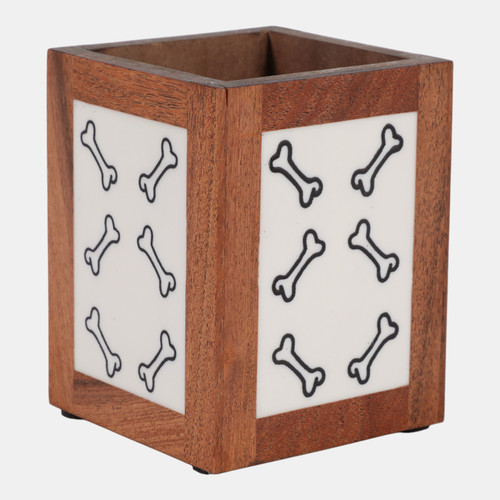 Sagebrook Home 4x3" Dog Bones Pencil Cup Ivory/natural Wishlist Create New