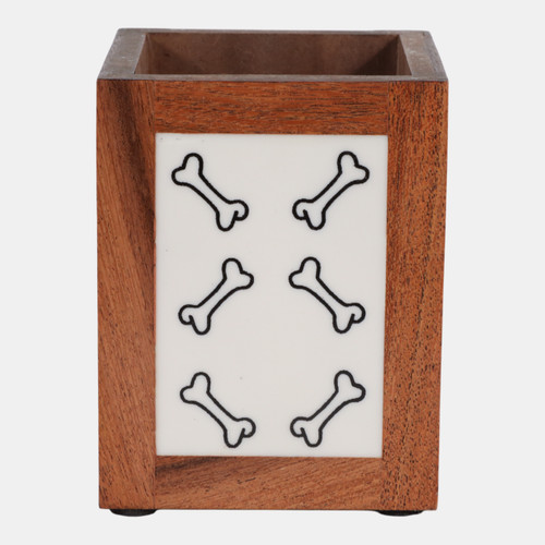 Sagebrook Home 4x3" Dog Bones Pencil Cup Ivory/natural Wishlist Create New