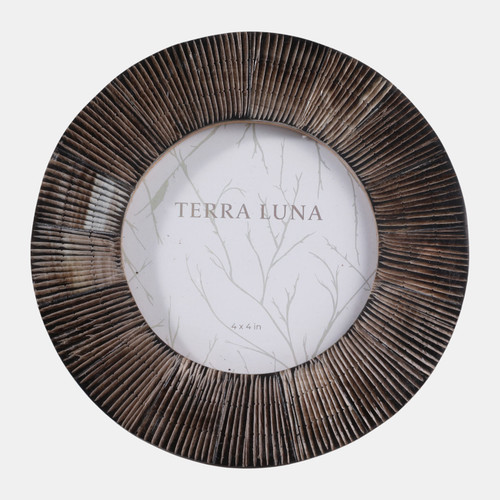 sagebrook home 4x4" Etched Horn Round Photo Frame Black Wishlist Create New