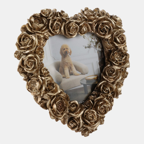 Sagebrook Home 4x4 Rosette Heart Photo Frame Gold Wishlist Create New