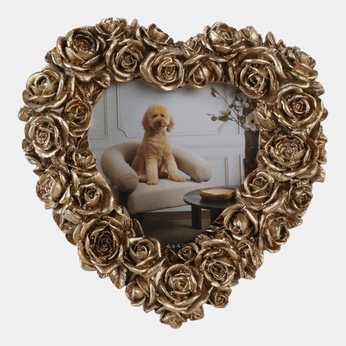 sagebrook home 4x4 Rosette Heart Photo Frame Gold Wishlist Create New