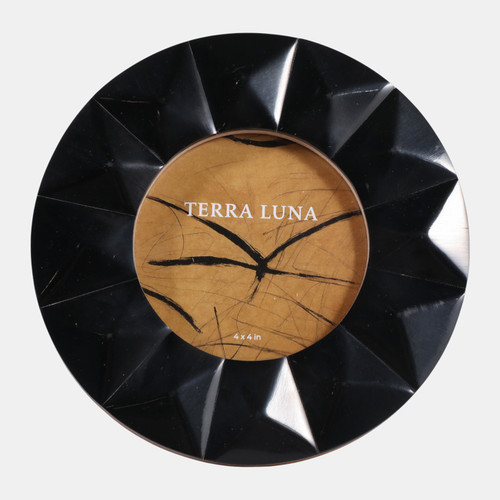 sagebrook home 4x4" Round 3-d Spike Resin Photo Frame Black Wishlist Create New