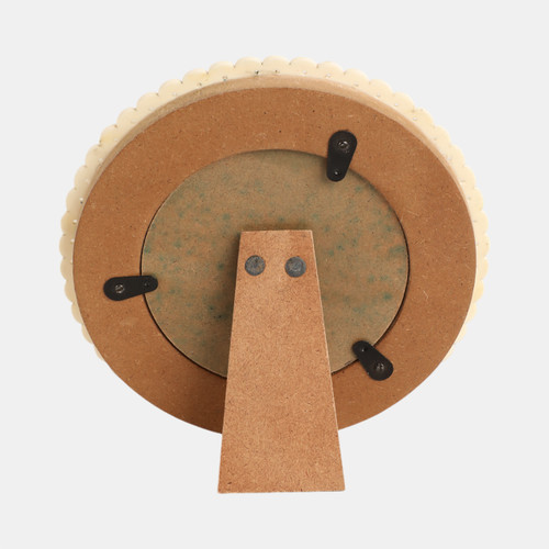 Sagebrook Home 4x4 Round Etched Petal Resin Photo Frame Ivory Wishlist Create New