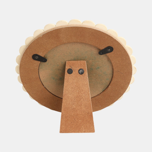 Sagebrook Home 4x4 Round Scalloped Resin Photo Frame Ivory Wishlist Create New