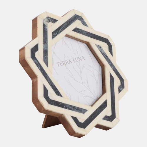 Sagebrook Home 4x4" Woven Resin Inlay Photo Frame Ivory/black Wishlist Create New