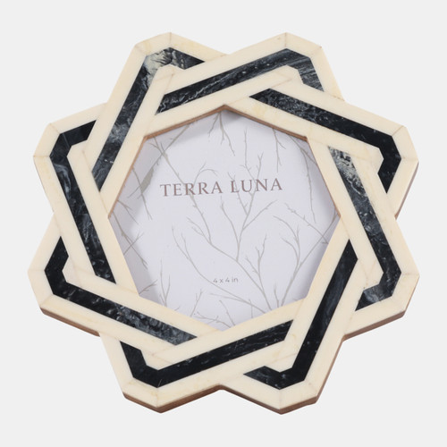 sagebrook home 4x4" Woven Resin Inlay Photo Frame Ivory/black Wishlist Create New