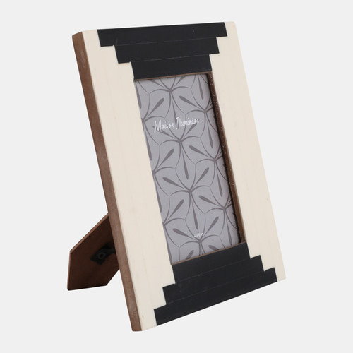 Sagebrook Home 4x6" Art Deco Resin Photo Frame Black/ivory Wishlist Create New