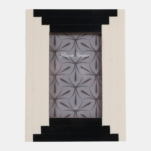 sagebrook home 4x6" Art Deco Resin Photo Frame Black/ivory Wishlist Create New