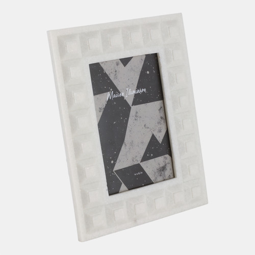 Sagebrook Home 4x6" Block Border Quartz Resin Photo Frame White Wishlist Create New