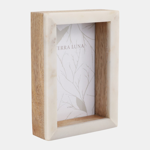 Sagebrook Home 4x6 Marble Block Photo Frame White/natural Wishlist Create New