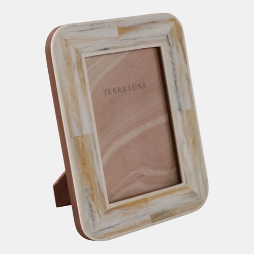 Sagebrook Home 4x6" Marbled Resin Photo Frame Ivory/ Brown Wishlist Create New