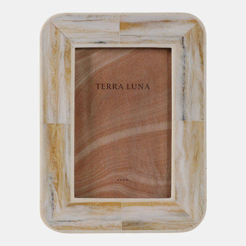 sagebrook home 4x6" Marbled Resin Photo Frame Ivory/ Brown Wishlist Create New