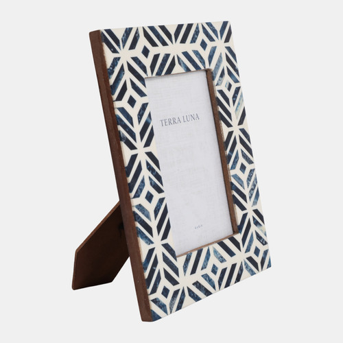 Sagebrook Home 4x6" Mosaic Design Resin Photo Frame Blue/white Wishlist Create New