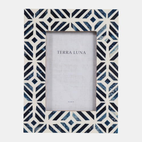 sagebrook home 4x6" Mosaic Design Resin Photo Frame Blue/white Wishlist Create New