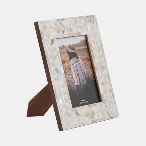 Sagebrook Home 4x6 Mother Of Pearl Inlay Vine Photo Frame Ivory Wishlist Create New