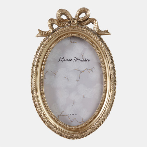 sagebrook home 4x6 Oval Coquette Photo Frame With Bow Gold Wishlist Create New