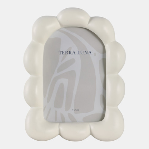 sagebrook home 4x6" Puffy Squiggle Oval Photo Frame Ivory Wishlist Create New