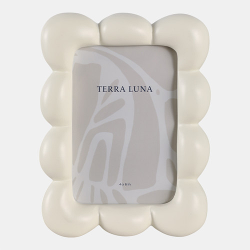 sagebrook home 4x6" Puffy Squiggle Photo Frame Ivory Wishlist Create New