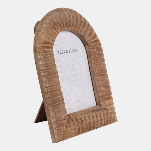 Sagebrook Home 4x6" Ribbed Wood Arch Photo Frame Natural Wishlist Create New