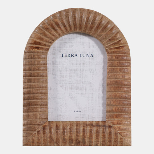 sagebrook home 4x6" Ribbed Wood Arch Photo Frame Natural Wishlist Create New