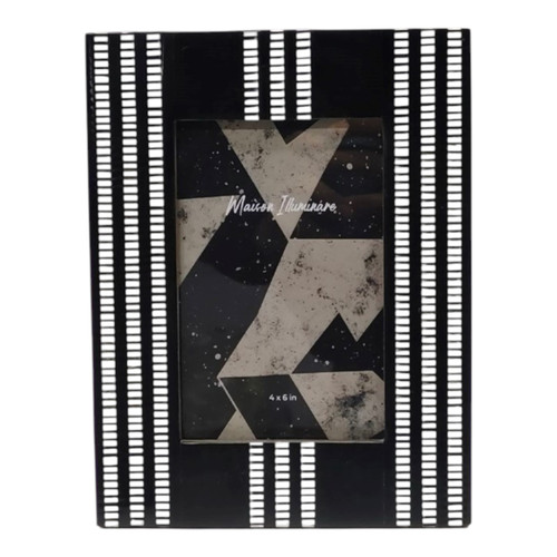 sagebrook home 4x6 Ridged Stripes Photo Frame Black/ivory Wishlist Create New