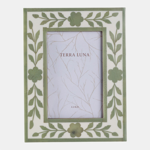 sagebrook home 4x6 Sage Green Petals Photo Frame White/green Wishlist Create New