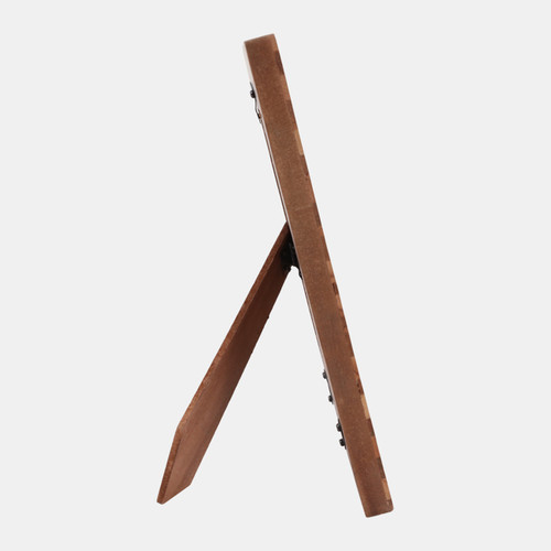 Sagebrook Home 4x6" Wood Herringbone Inlay Photo Frame Natural Wishlist Create New