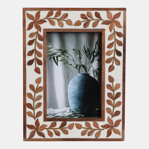 sagebrook home 4x6 Wood Inlay Vine Photo Frame Natural Wishlist Create New