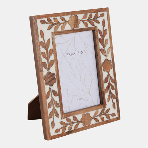 Sagebrook Home 4x6 Wood Petals Photo Frame White/natural Wishlist Create New