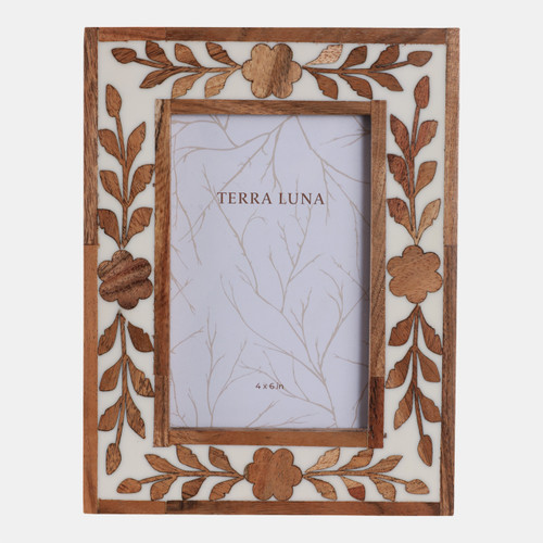 sagebrook home 4x6 Wood Petals Photo Frame White/natural Wishlist Create New