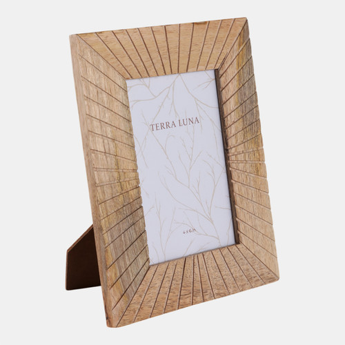 Sagebrook Home 4x6 Wood Starburst Photo Frame Natural Wishlist Create New