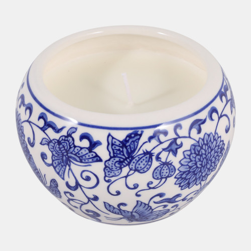 Sagebrook Home 5" 10.6 Oz Ocean Mist Chinoiserie Candle Blue/wht Wishlist Create New