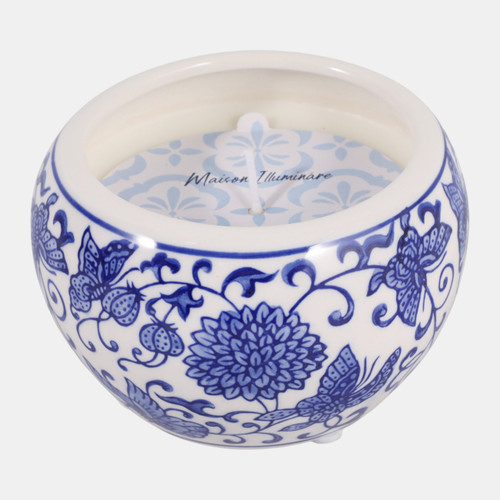 sagebrook home 5" 10.6 Oz Ocean Mist Chinoiserie Candle Blue/wht Wishlist Create New