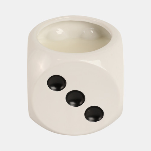 Sagebrook Home 5" 13 Oz Tobacco Dice Candle White/black Wishlist Create New