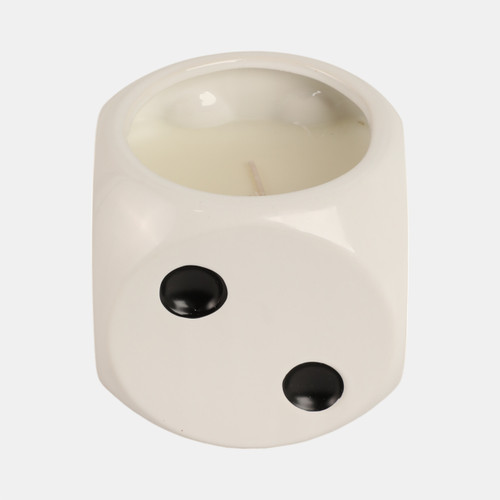 Sagebrook Home 5" 13 Oz Tobacco Dice Candle White/black Wishlist Create New