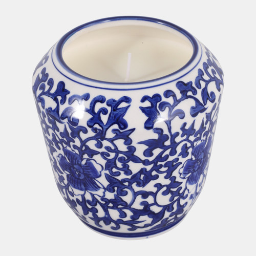 Sagebrook Home 5" 17.3 Oz Ocean Mist Chinoiserie Candle Blue/wht Wishlist Create New