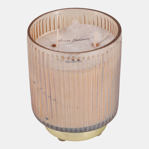 sagebrook home 5" 18 Oz Vanilla Glass Candle On Base Amber/gold Wishlist Create New