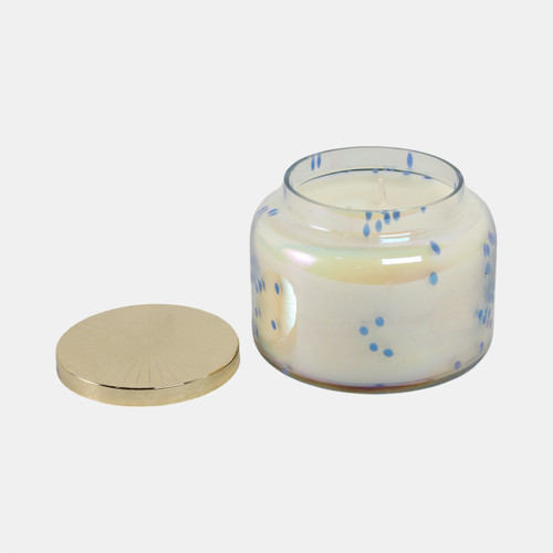 Sagebrook Home 5" 23 Oz Verbena Bead Luster Lidded Candle Blue/g Wishlist Create New