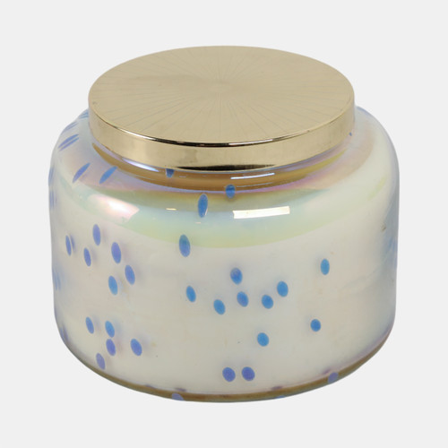 Sagebrook Home 5" 23 Oz Verbena Bead Luster Lidded Candle Blue/g Wishlist Create New