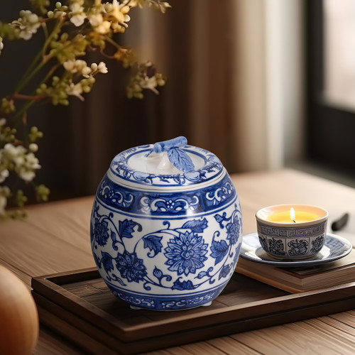 Sagebrook Home 5" 8.5oz Peony Chinoiserie Lidded Candle Blu/wht Wishlist Create New
