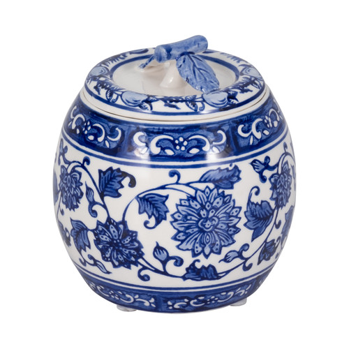 Sagebrook Home 5" 8.5oz Peony Chinoiserie Lidded Candle Blu/wht Wishlist Create New