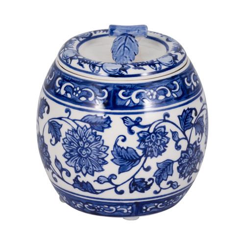 sagebrook home 5" 8.5oz Peony Chinoiserie Lidded Candle Blu/wht Wishlist Create New