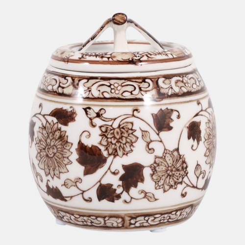 sagebrook home 5" 8.5oz Peony Chinoiserie Lidded Candle brown/wht Wishlist Create New