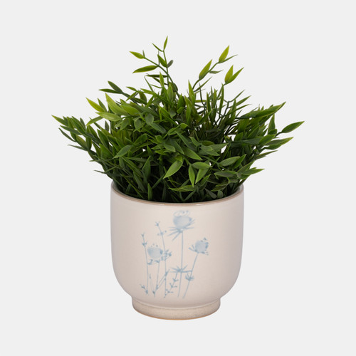 Sagebrook Home 5" Blue Flowers Planter Ivory/blue Wishlist Create New