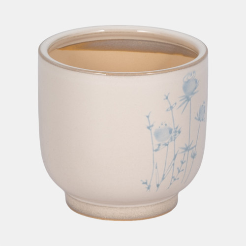 Sagebrook Home 5" Blue Flowers Planter Ivory/blue Wishlist Create New