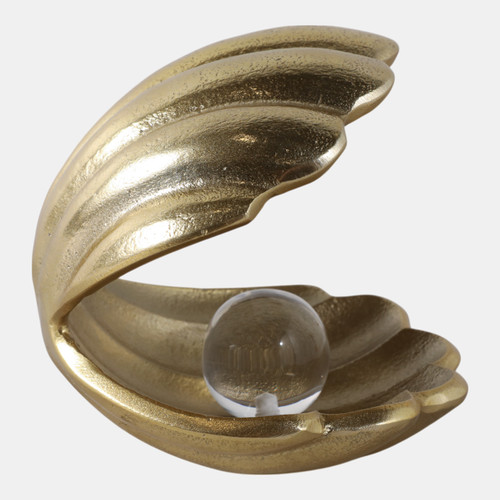Sagebrook Home 5" Clam With Acrylic Pearl Gold/clear Wishlist Create New