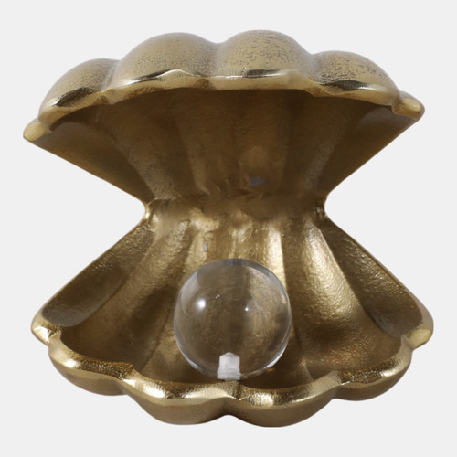 sagebrook home 5" Clam With Acrylic Pearl Gold/clear Wishlist Create New