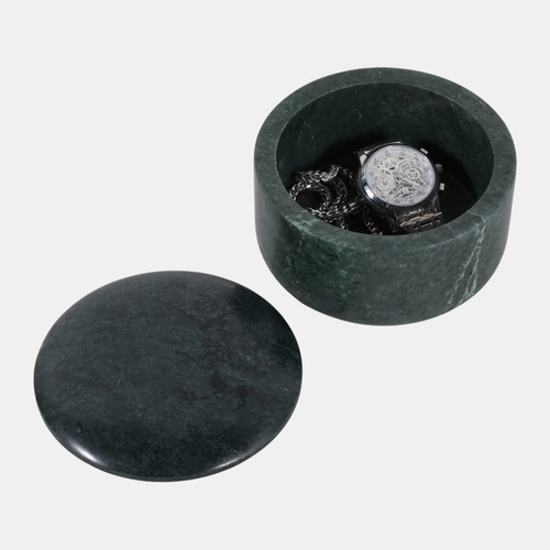 Sagebrook Home 5" Curved Edge Round Marble Box Green Wishlist Create New