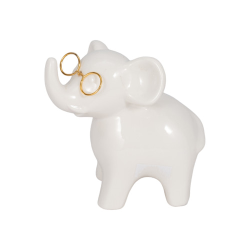 sagebrook home 5" Elephant With Glasses White/gold Wishlist Create New